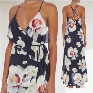 INTERMIX Barletta Silk Ruffle Maxi Dress